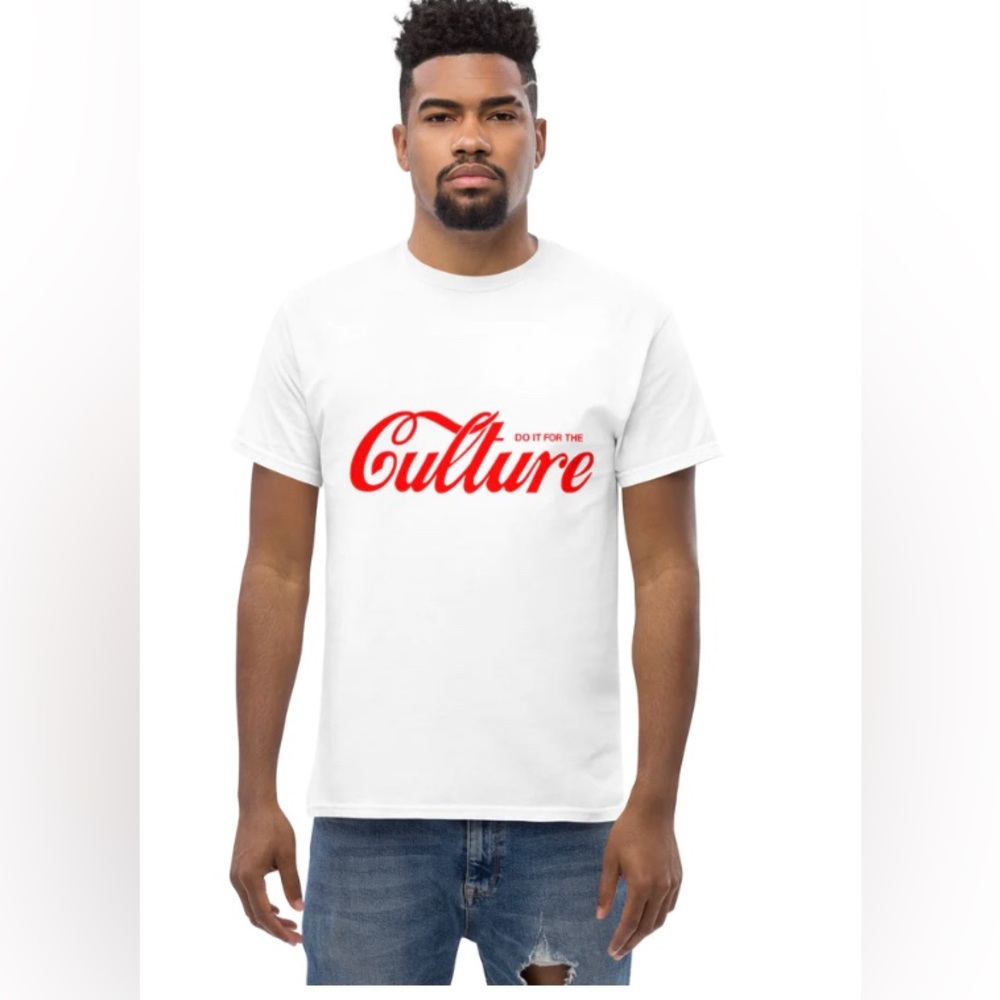 Custom Graphic T-Shirt "Culture"-White/Red-S-2xl